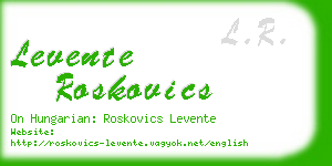 levente roskovics business card